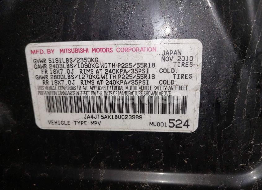 Photo 9 of 2011 Mitsubishi Outlander GT (VIN JA4JT5AX1BU023989)