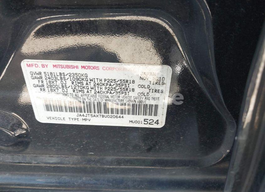 Photo 9 of 2011 Mitsubishi Outlander GT (VIN JA4JT5AX7BU020644)