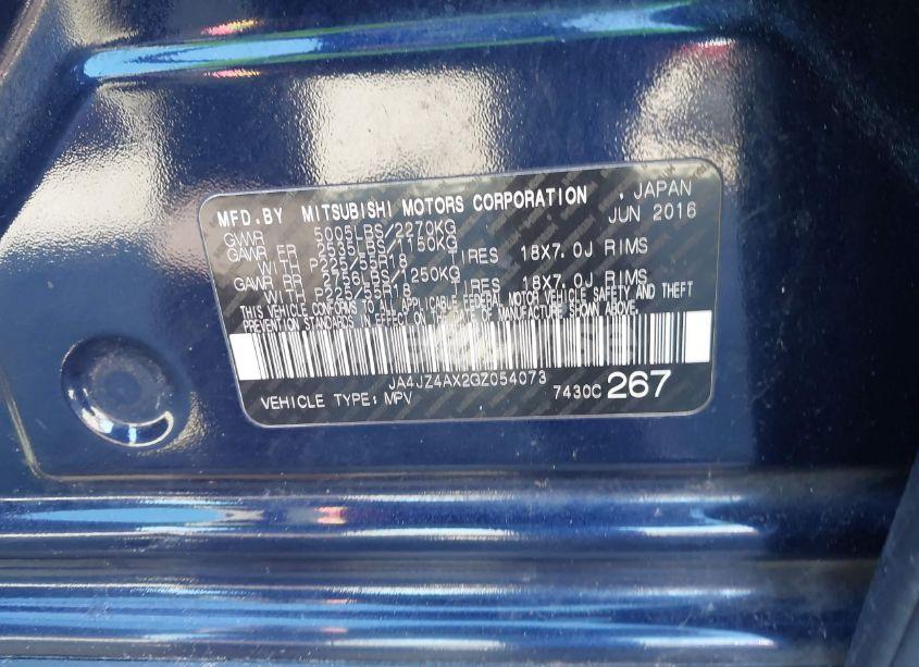 Photo 9 of 2016 Mitsubishi Outlander GT (VIN JA4JZ4AX2GZ054073)