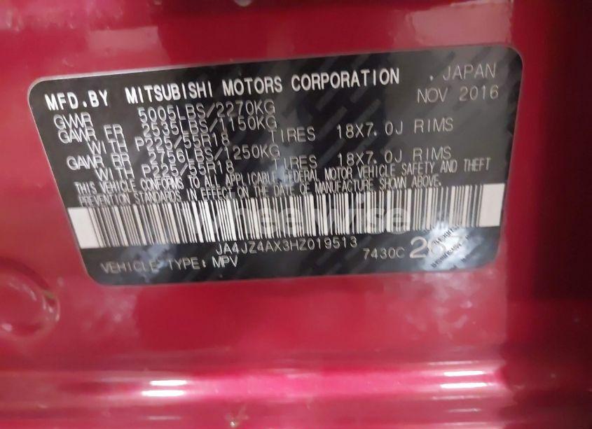 Photo 9 of 2017 Mitsubishi Outlander GT (VIN JA4JZ4AX3HZ019513)