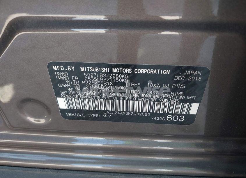 Photo 9 of 2019 Mitsubishi Outlander GT (VIN JA4JZ4AX3KZ032060)