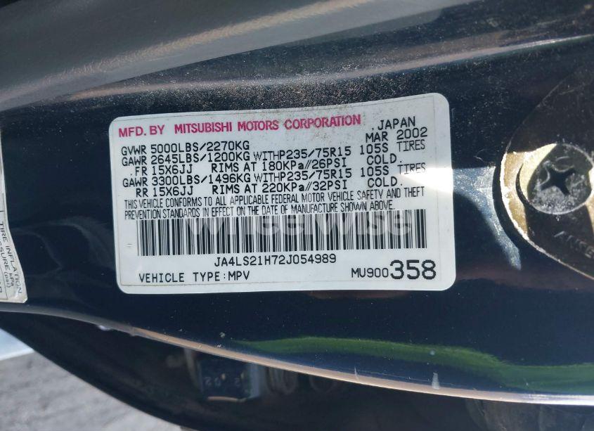 Photo 9 of 2002 Mitsubishi Montero SPORT ES/LS (VIN JA4LS21H72J054989)