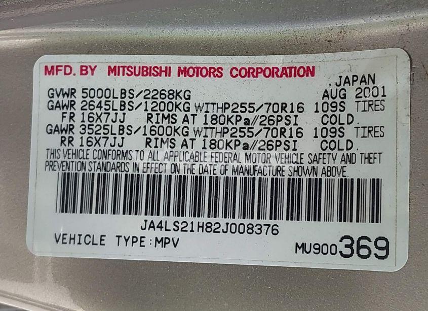 Photo 9 of 2002 Mitsubishi Montero SPORT ES/LS (VIN JA4LS21H82J008376)