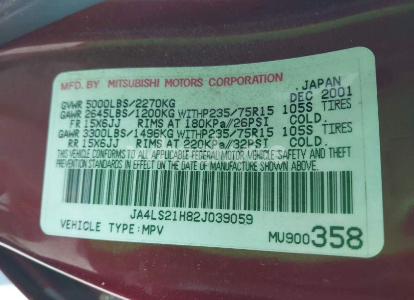 Photo 9 of 2002 Mitsubishi Montero SPORT ES/LS (VIN JA4LS21H82J039059)