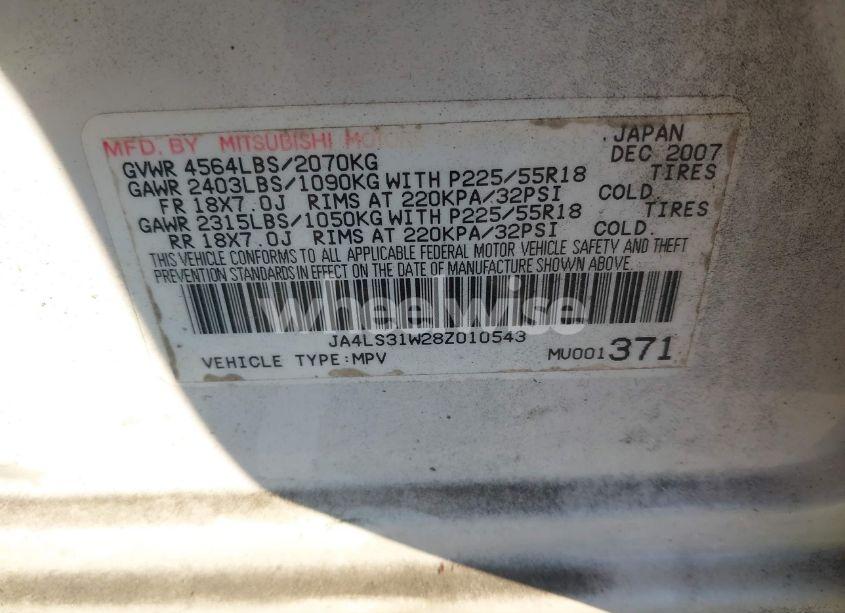 Photo 9 of 2008 Mitsubishi Outlander SE (VIN JA4LS31W28Z010543)