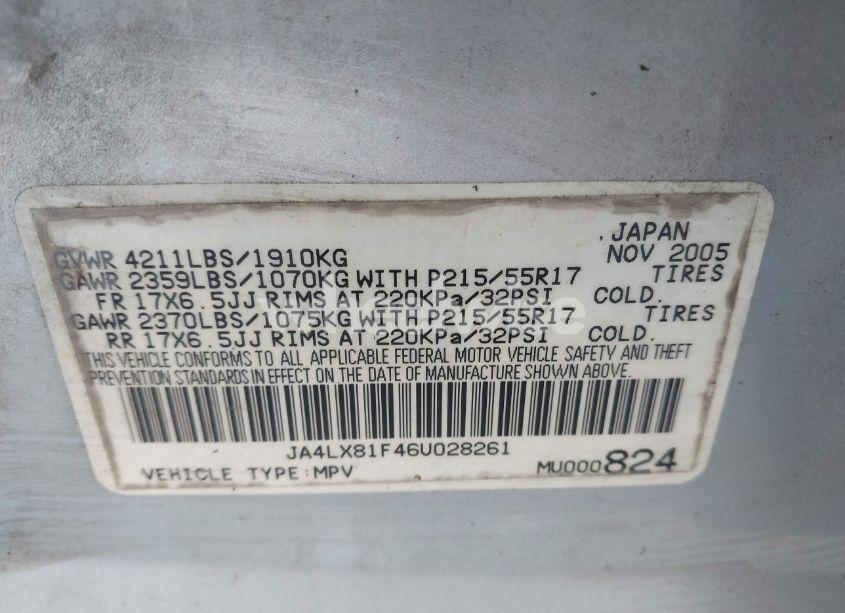 Photo 9 of 2006 Mitsubishi Outlander LIMITED (VIN JA4LX81F46U028261)