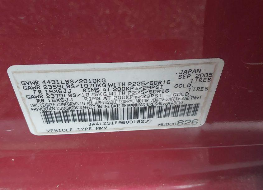 Photo 9 of 2006 Mitsubishi Outlander LS (VIN JA4LZ31F96U018239)