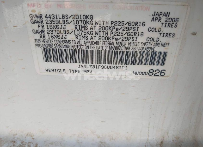 Photo 9 of 2006 Mitsubishi Outlander LS (VIN JA4LZ31F96U048101)