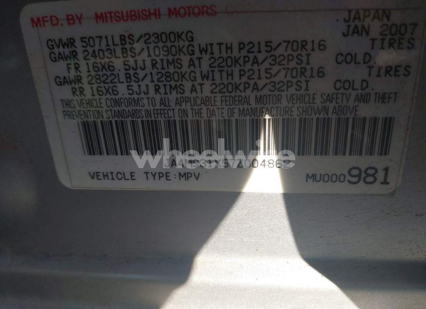 Photo 9 of 2007 Mitsubishi Outlander ES/LS (VIN JA4MS31X57Z004862)