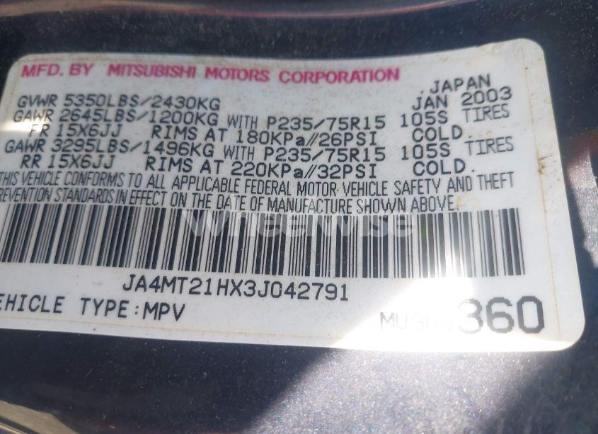 Photo 9 of 2003 Mitsubishi Montero SPORT ES/LS (VIN JA4MT21HX3J042791)