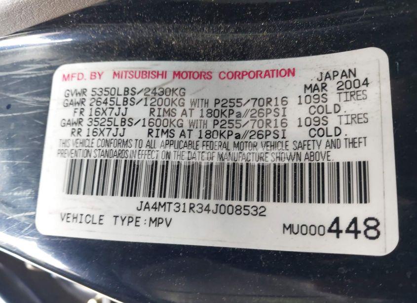 Photo 9 of 2004 Mitsubishi Montero SPORT XLS (VIN JA4MT31R34J008532)