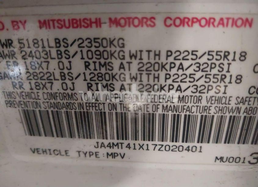 Photo 9 of 2007 Mitsubishi Outlander XLS (VIN JA4MT41X17Z020401)