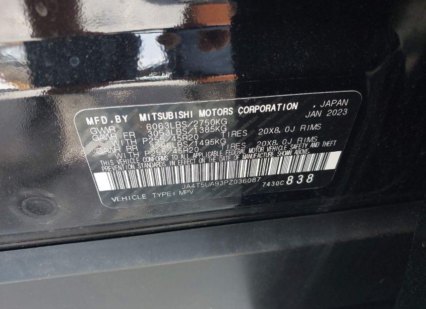 Photo 9 of 2023 Mitsubishi Outlander PHEV RALLIART S-AWC/SE S-AWC (VIN JA4T5UA93PZ036087)