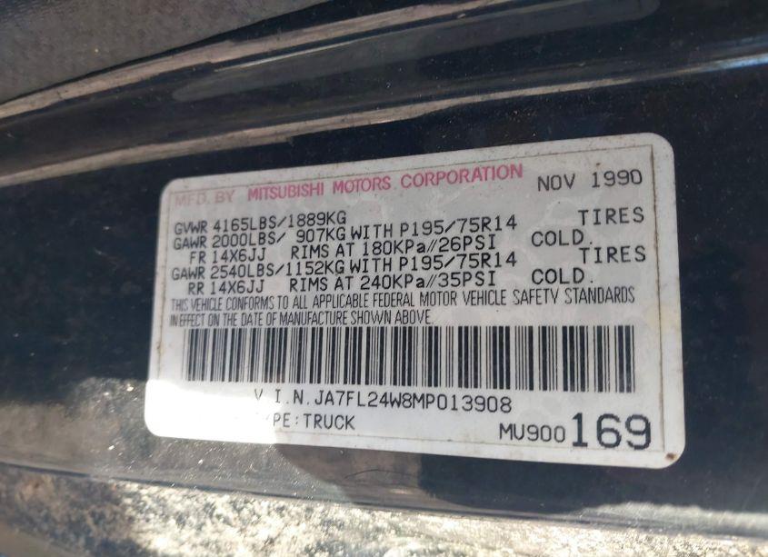 Photo 9 of 1991 Mitsubishi Mighty MAX / S (VIN JA7FL24W8MP013908)