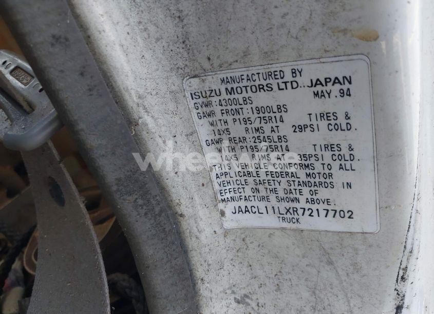 Photo 9 of 1994 Isuzu Conventional SHORT BED (VIN JAACL11LXR7217702)