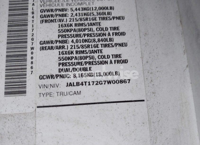 Photo 8 of 2016 Isuzu Npr (VIN JALB4T172G7W00867)