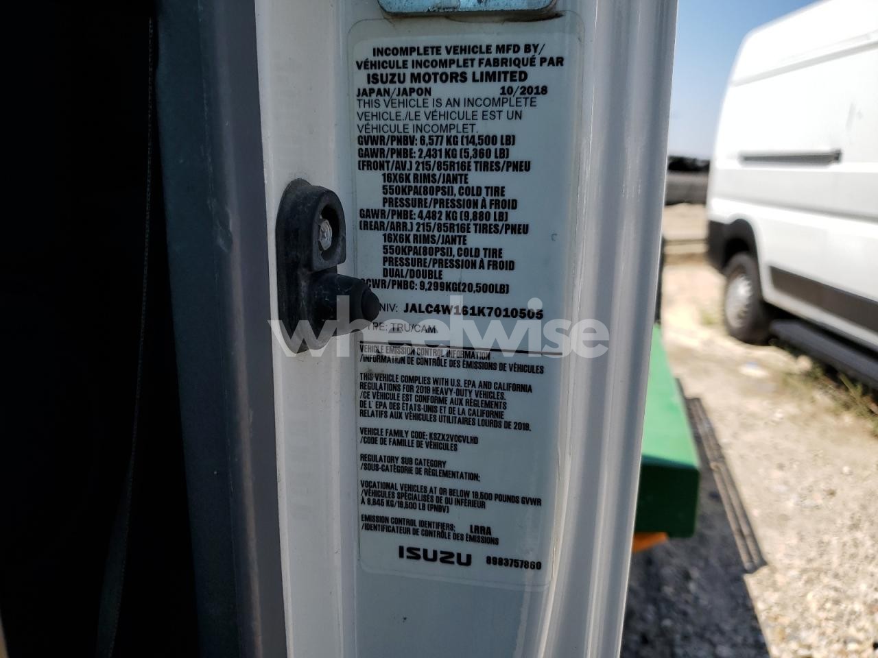 Photo 13 of 2019 ISUZU NPR HD (VIN JALC4W161K7010505)