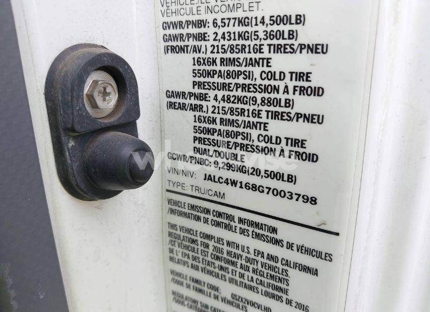 Photo 8 of 2016 Isuzu Npr DSL REG AT (VIN JALC4W168G7003798)