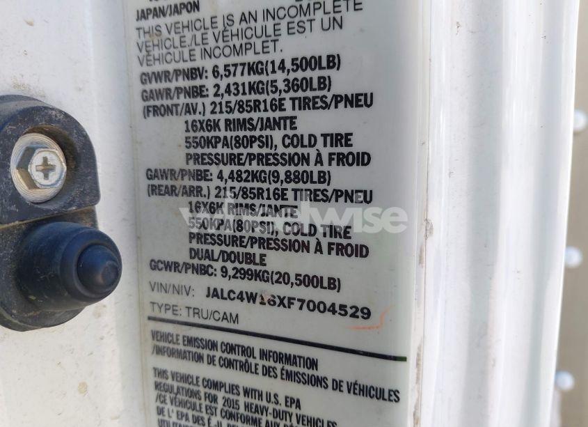 Photo 8 of 2015 Isuzu Npr DSL REG AT (VIN JALC4W16XF7004529)