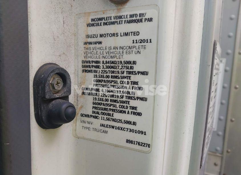 Photo 8 of 2012 Isuzu Dsl REG (VIN JALE5W16XC7301091)