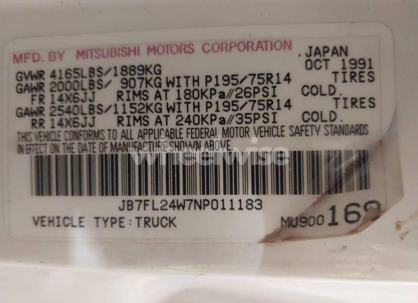 Photo 9 of 1992 Dodge Ram 50 (VIN JB7FL24W7NP011183)