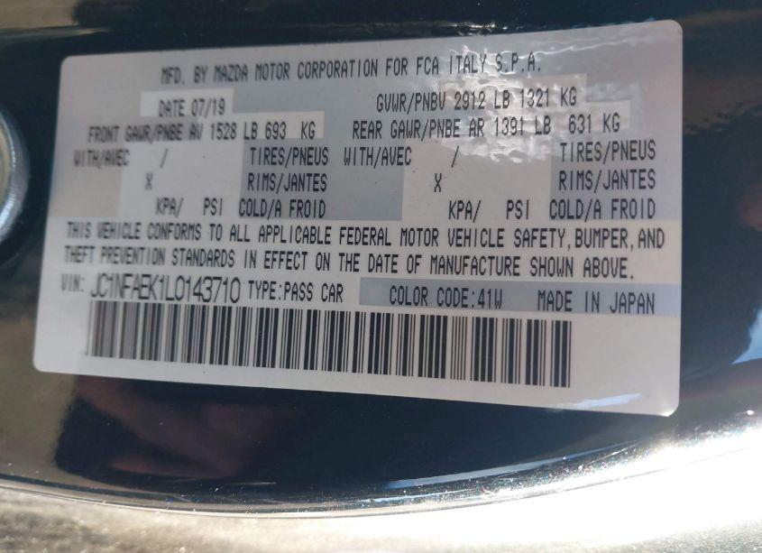 Photo 9 of 2020 Fiat 124 SPIDER URBANA (VIN JC1NFAEK1L0143710)