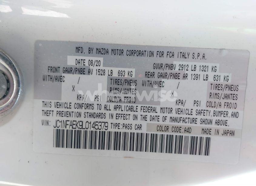 Photo 9 of 2020 Fiat 124 SPIDER LUSSO (VIN JC1NFAEK9L0145379)