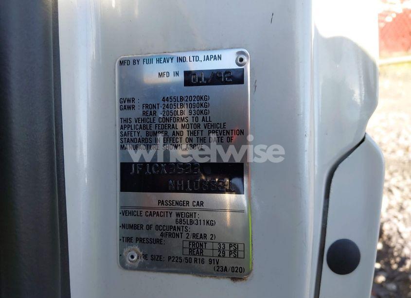 Photo 9 of 1992 Subaru Svx LSL (VIN JF1CX3533NH108821)