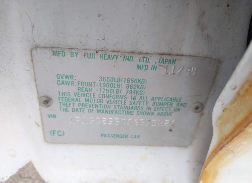 Photo 9 of 1995 Subaru Impreza L PLUS (VIN JF1GC2357SG515621)