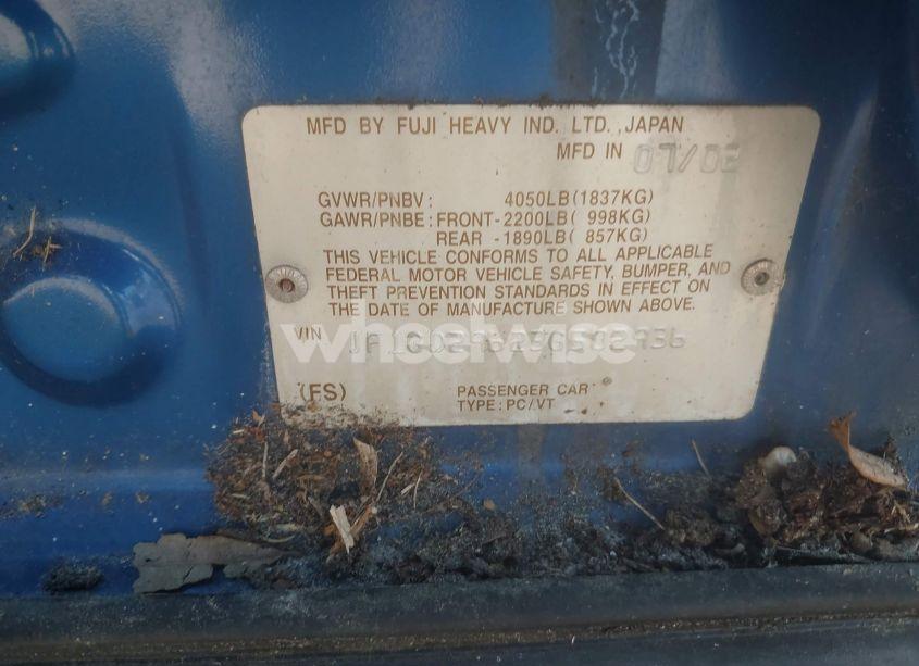 Photo 9 of 2003 Subaru Impreza WRX (VIN JF1GD29623G502936)