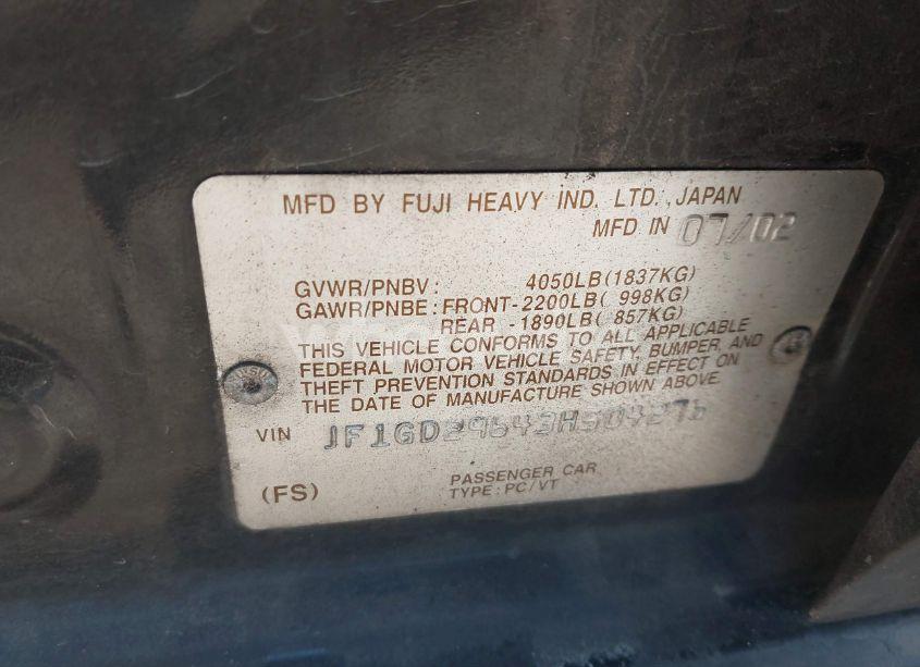 Photo 9 of 2003 Subaru Impreza WRX (VIN JF1GD29643H504276)