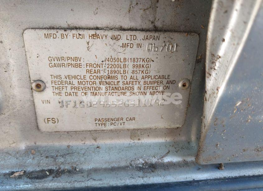 Photo 9 of 2002 Subaru Impreza WRX (VIN JF1GD29652G511192)