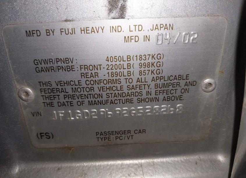 Photo 9 of 2002 Subaru Impreza WRX (VIN JF1GD29692G528268)