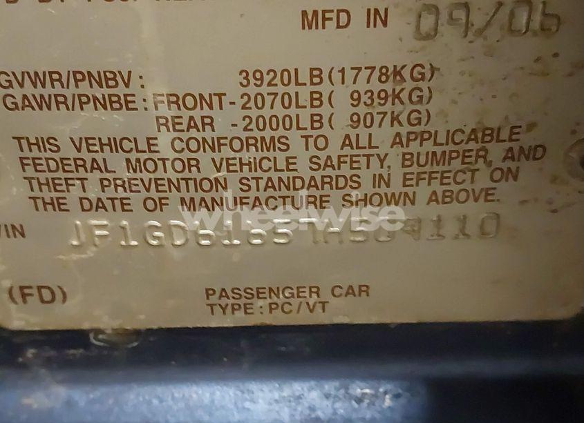 Photo 9 of 2007 Subaru Impreza 2.5I (VIN JF1GD61657H509110)