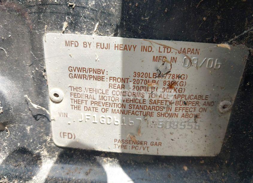 Photo 9 of 2007 Subaru Impreza 2.5I (VIN JF1GD61677H508556)