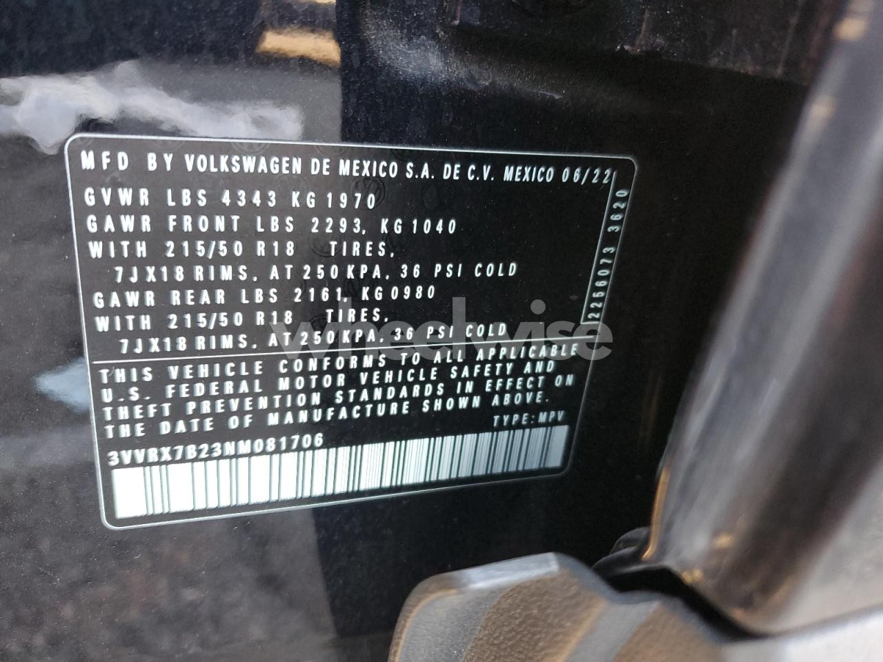 Photo 13 of 2022 VOLKSWAGEN TAOS SE (VIN JF1GD66575H519554)