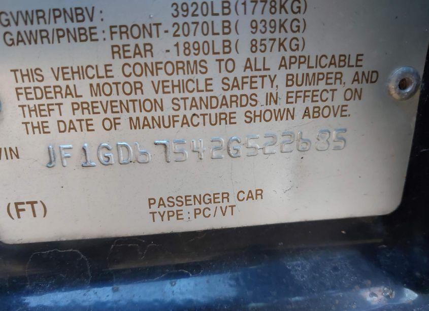 Photo 9 of 2002 Subaru Impreza 2.5RS (VIN JF1GD67542G522685)