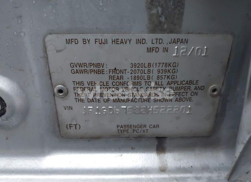 Photo 9 of 2002 Subaru Impreza 2.5RS (VIN JF1GD67582H522201)