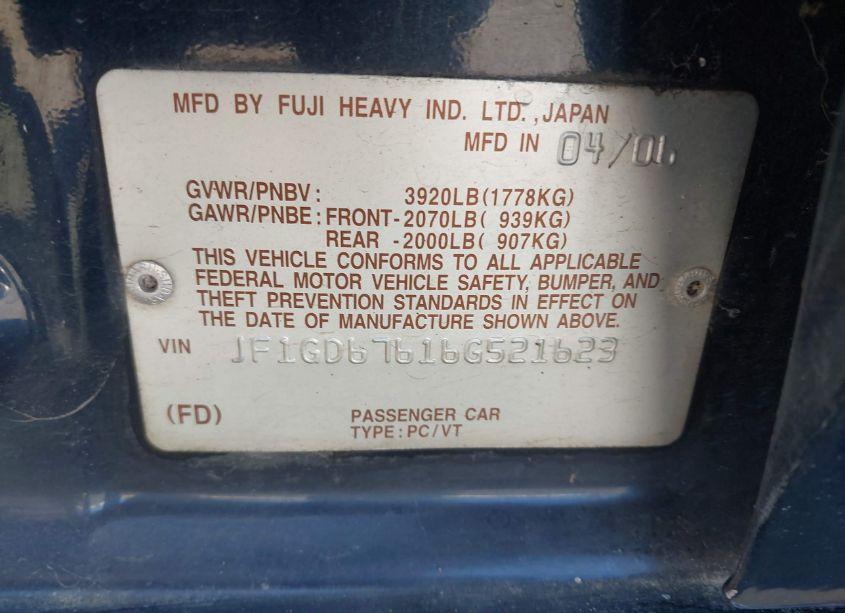 Photo 9 of 2006 Subaru Impreza 2.5I (VIN JF1GD67616G521623)