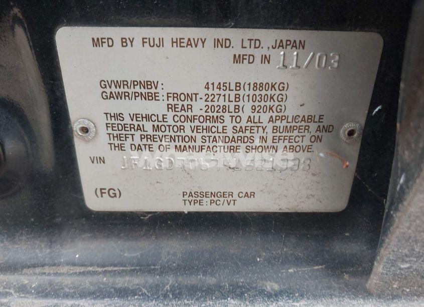 Photo 9 of 2004 Subaru Impreza WRX STI (VIN JF1GD70674L521338)