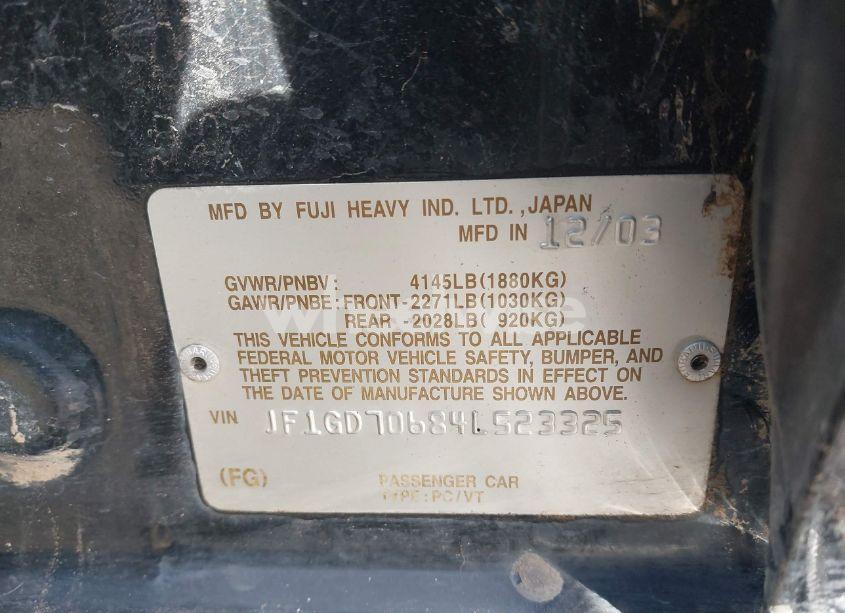 Photo 9 of 2004 Subaru Impreza WRX STI (VIN JF1GD70684L523325)