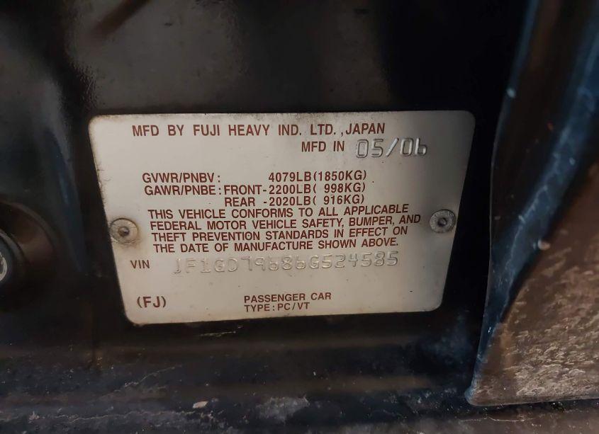 Photo 9 of 2006 Subaru Impreza WRX TR (VIN JF1GD79686G524585)