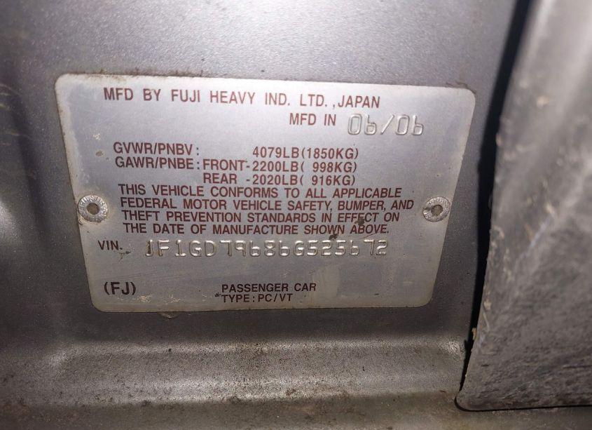 Photo 9 of 2006 Subaru Impreza WRX TR (VIN JF1GD79686G525672)