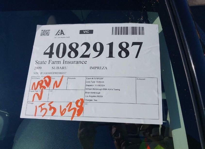 Photo 17 of 2009 Subaru Impreza 2.5I (VIN JF1GE606X9H506057)