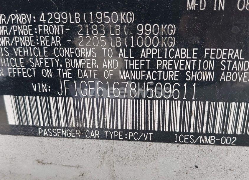 Photo 9 of 2008 Subaru Impreza 2.5I (VIN JF1GE61678H509611)