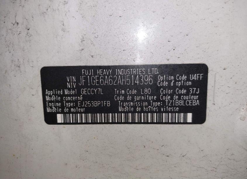 Photo 9 of 2010 Subaru Impreza 2.5I (VIN JF1GE6A62AH514396)