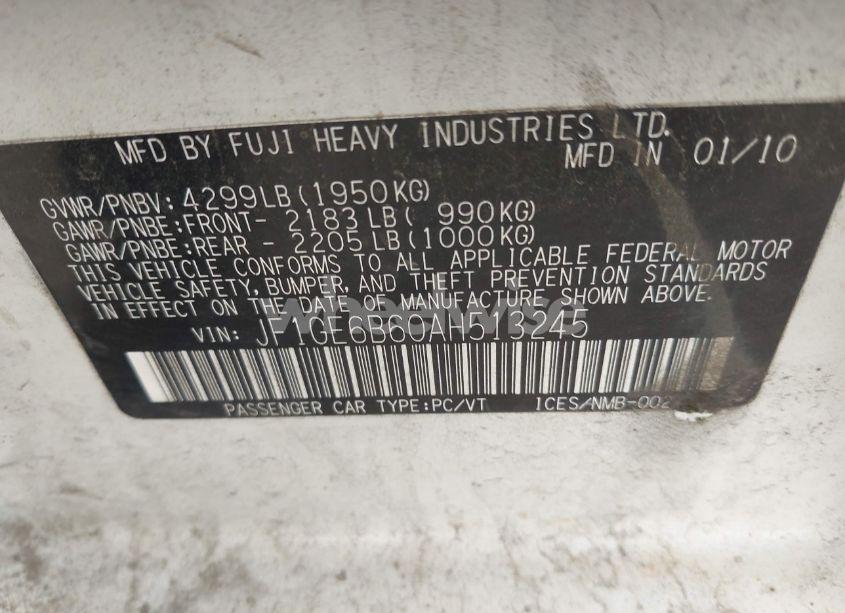 Photo 9 of 2010 Subaru Impreza 2.5I PREMIUM (VIN JF1GE6B60AH513245)