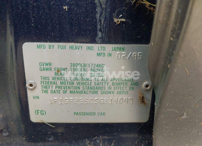 Photo 9 of 1995 Subaru Impreza L PLUS/OUTBACK (VIN JF1GF2350SG814097)