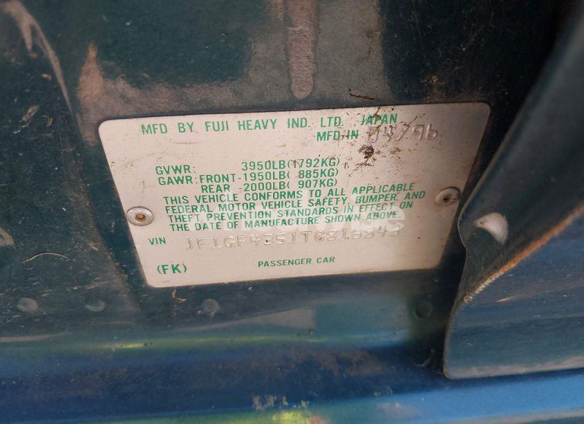 Photo 9 of 1996 Subaru Impreza L (VIN JF1GF4351TG816843)
