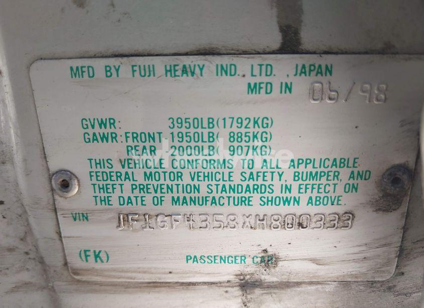 Photo 9 of 1999 Subaru Impreza L (VIN JF1GF4358XH800333)